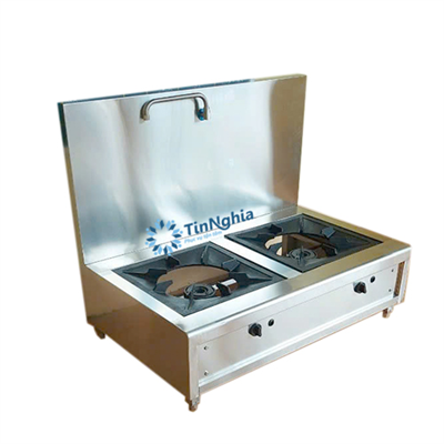 Bếp ga công nghiệp kiềng vuông 2 bếp