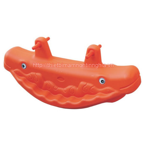 Bập bênh nhựa 2 chỗ con cá voi
