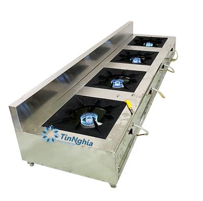 Bếp ga công nghiệp kiềng vuông (Loại 4 bếp)