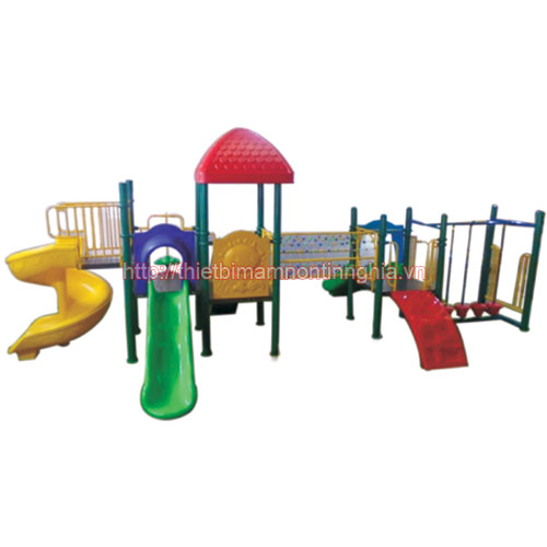 Cầu trượt liên hoàn cầu dao động mái vuông