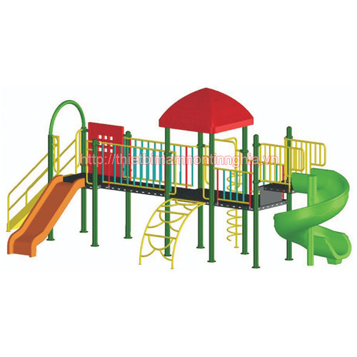 Cầu trượt liên hoàn mái vuông