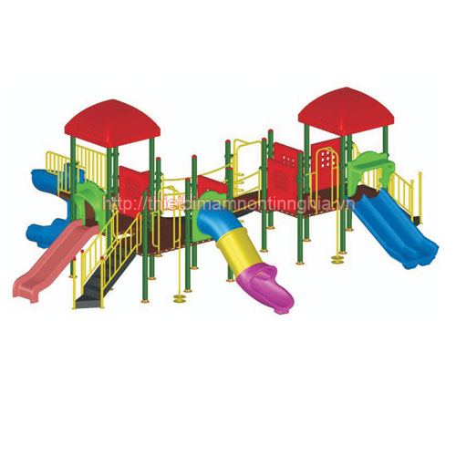 Cầu trượt liên hoàn 2 mái vuông