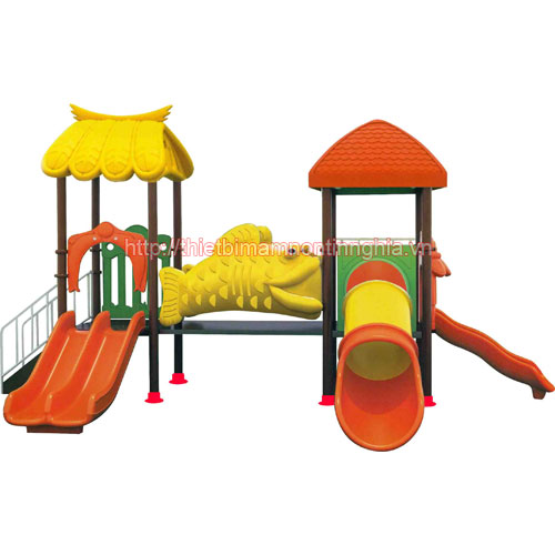 Cầu trượt liên hoàn ống chui cá vàng 2