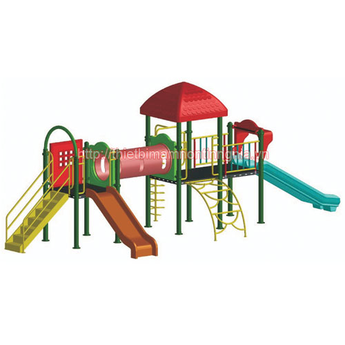 Cầu trượt liên hoàn ống chui mái vuông