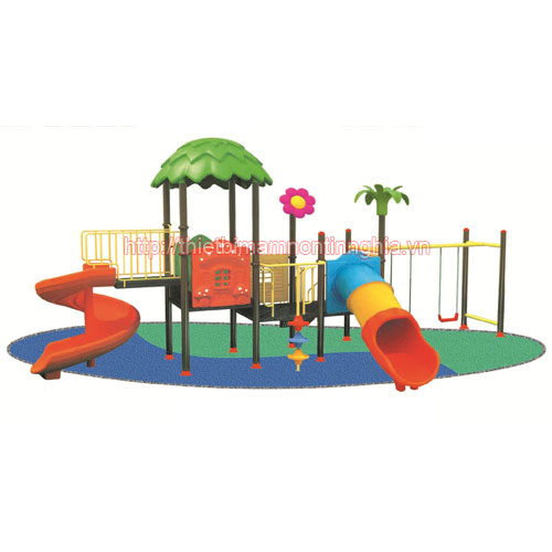 Cầu trượt liên hoàn xích đu mái lá