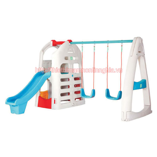 Cầu trượt xích đu 2 ghế ngồi