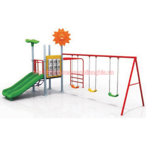 Cầu trượt xích đu thang bò