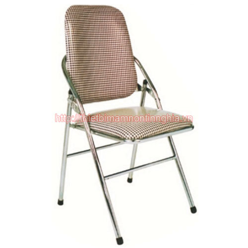 Ghế phòng họp giả da kẻ caro chân inox