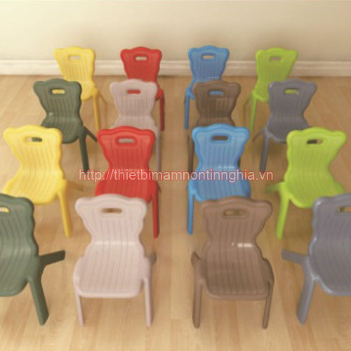 Ghế mầm non nhựa đúc mặt kẻ chìm hàng nhập khẩu
