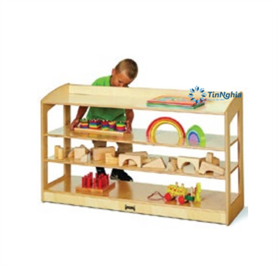 Giá đồ chơi 4 tầng không hậu gỗ thông 