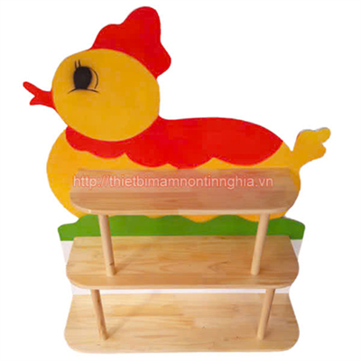 Giá đồ chơi vịt con gỗ thông 