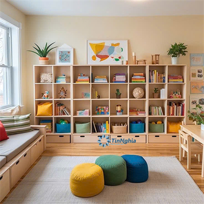 Giá sách 32 khoang 24 ô kéo