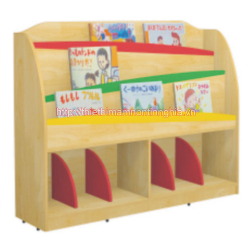 Giá sách truyện đợt vát gỗ thông