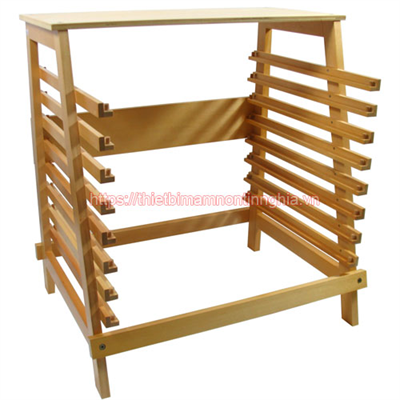 Giáo cụ Montessori kệ đựng miếng ghép hình bản đồ 1