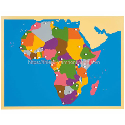 Giáo cụ Montessori miếng ghép hình bản đồ Châu Phi