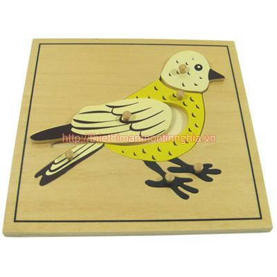Giáo cụ Montessori miếng ghép hình con chim