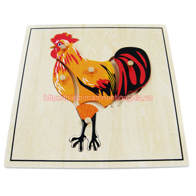 Giáo cụ Montessori miếng ghép hình gà trống