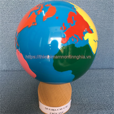Giáo cụ Montessori quả địa cầu các châu lục