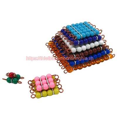 Giáo cụ Montessori tháp chuỗi hạt màu