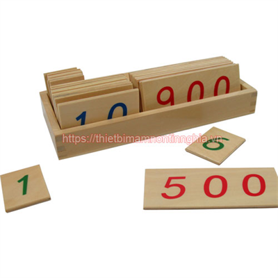Giáo cụ Montessori thẻ số đếm từ 1 đến 1000