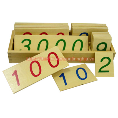 Giáo cụ Montessori thẻ số đếm từ 1 đến 3000