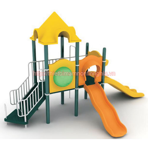 Nhà chơi cầu trượt sóng thẳng mái chóp