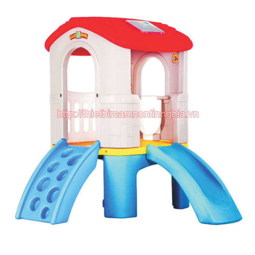 Nhà chơi cầu trượt thẳng mái vuông