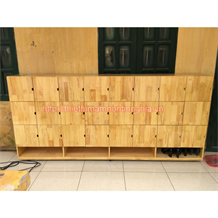 Tủ để đồ cá nhân 3 hàng 24 ô gỗ thông có giá để giày dép