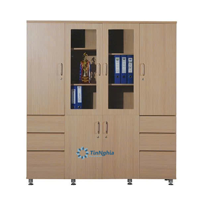 Tủ hồ sơ gỗ MFC 2 cánh kính 2