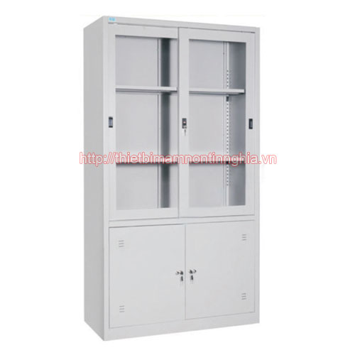 Tủ tài liệu văn phòng 2 cánh kính lùa