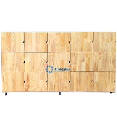 Tủ tư trang 15 ô gỗ thông