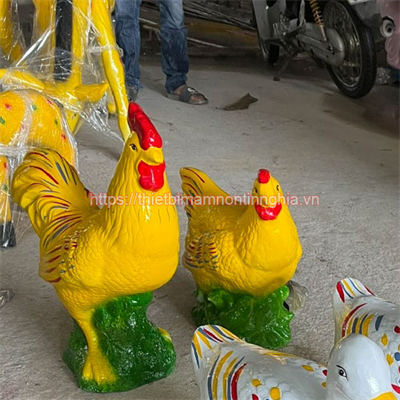 Tượng gà trống gà mái