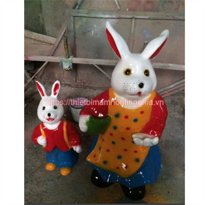 Tượng thỏ mẹ thỏ con