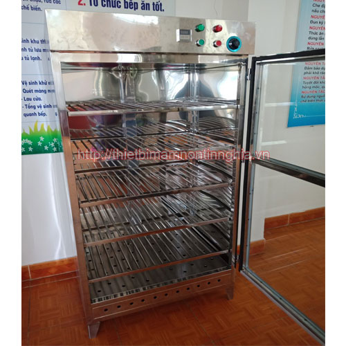 Tủ sấy bát đĩa công nghiệp 2 lớp khay phẳng cánh kính(0,6m)