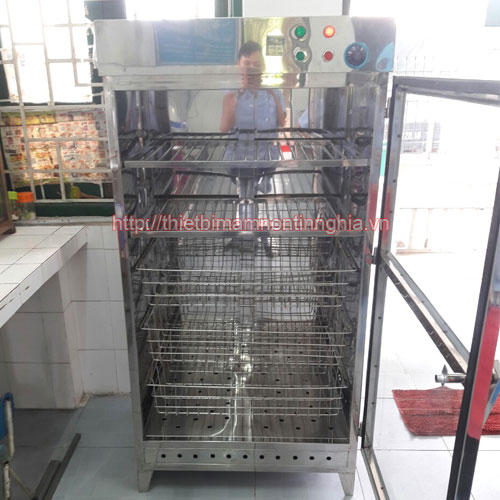 Tủ sấy bát đĩa công nghiệp khay rổ, khay phẳng cánh kính(0,8m)