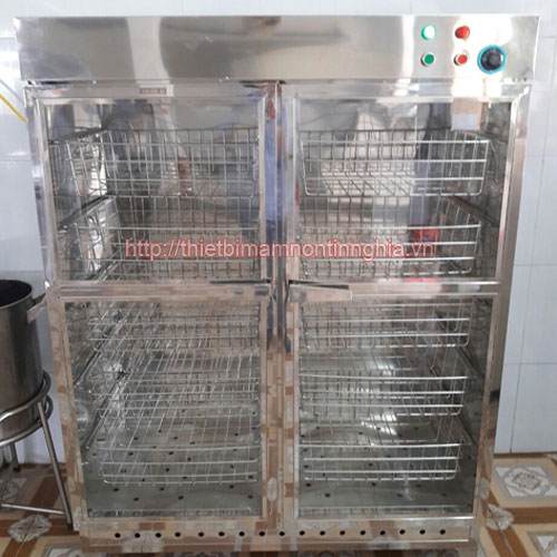 Tủ sấy bát đĩa công nghiệp 1 lớp khay rổ cánh kính(1,2m)