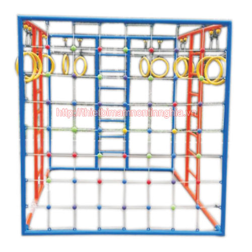 Xà đu thang leo mầm non dạng lưới hình vuông