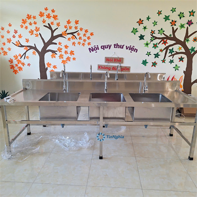Phân loại chậu rửa inox cho nhà bếp trường học