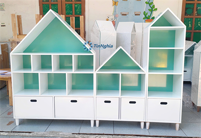 Nội thất gỗ cho phòng học trường mầm non Phú Thành, Yên Thành, Nghệ An